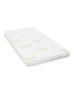 Laura Hill Cool Gel Memory Foam 8cm Mattress Topper Bamboo Fabric Cover Ecologic Single