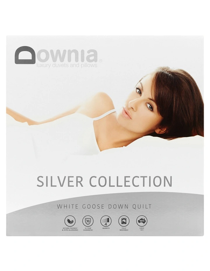 Downia Silver Collection 85/15 White Goose Down Quilt