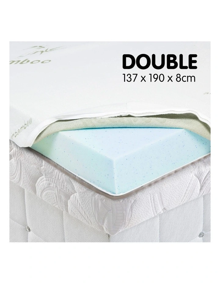 Laura Hill Cool Gel Memory Foam 8cm Mattress Topper Bamboo Fabric Cover Ecologic Queen King 5 Laura Hill Cool Gel Memory Foam 8cm Mattress Topper Bamboo Fabric Cover Ecologic Queen King - Image 3