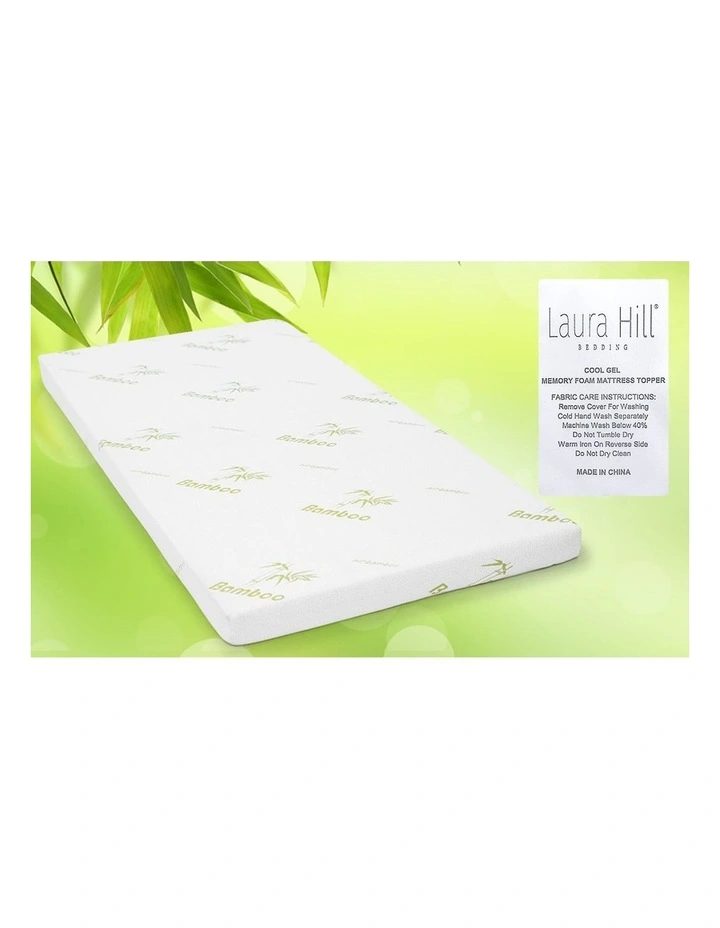 Laura Hill Cool Gel Memory Foam 8cm Mattress Topper Bamboo Fabric Cover Ecologic Queen King 6 Laura Hill Cool Gel Memory Foam 8cm Mattress Topper Bamboo Fabric Cover Ecologic Queen King - Image 4