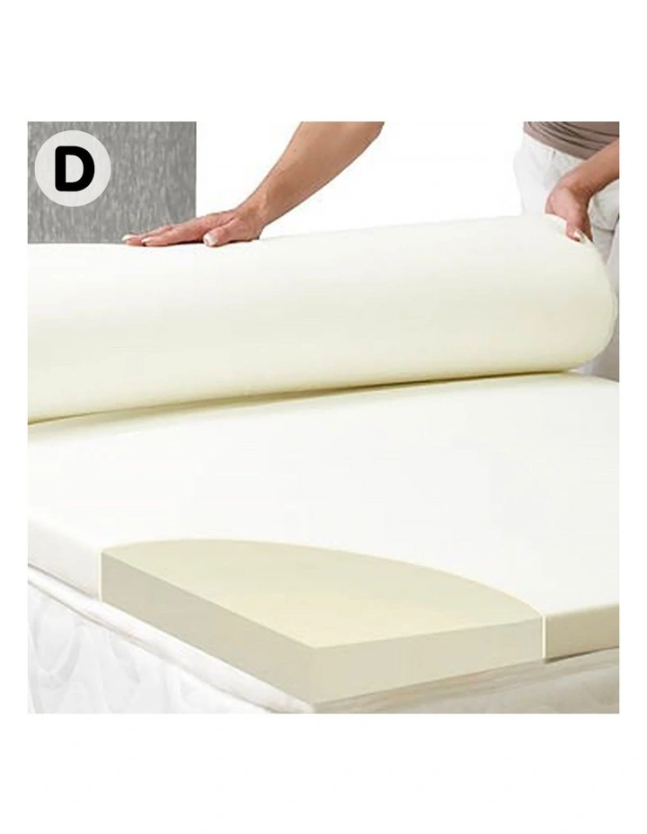 Laura Hill New Foam Mattress 5cm Topper Underlay Fabric Jacquard Cover Double Protector - Image 2