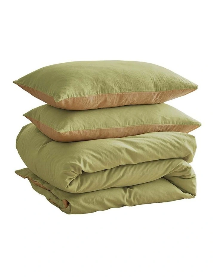Cosy Club Single Duvet Cover Quilt Set In Green