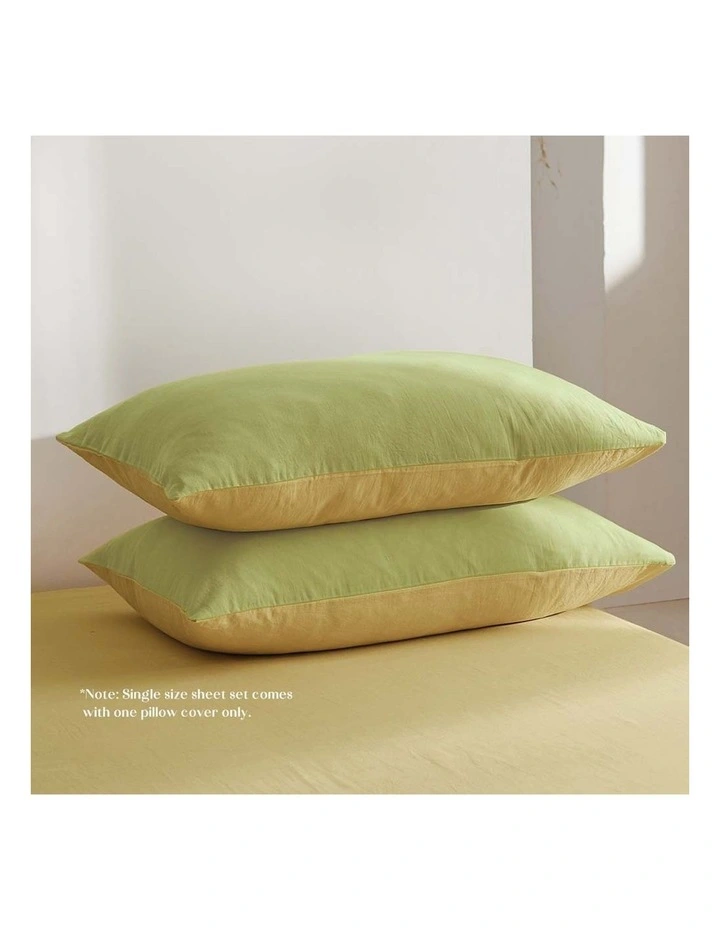 Cosy Club Single Duvet Cover Quilt Set In Green - Image 4