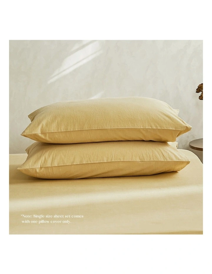 Cosy Club Single Duvet Cover Quilt Set In Yellow - Image 4