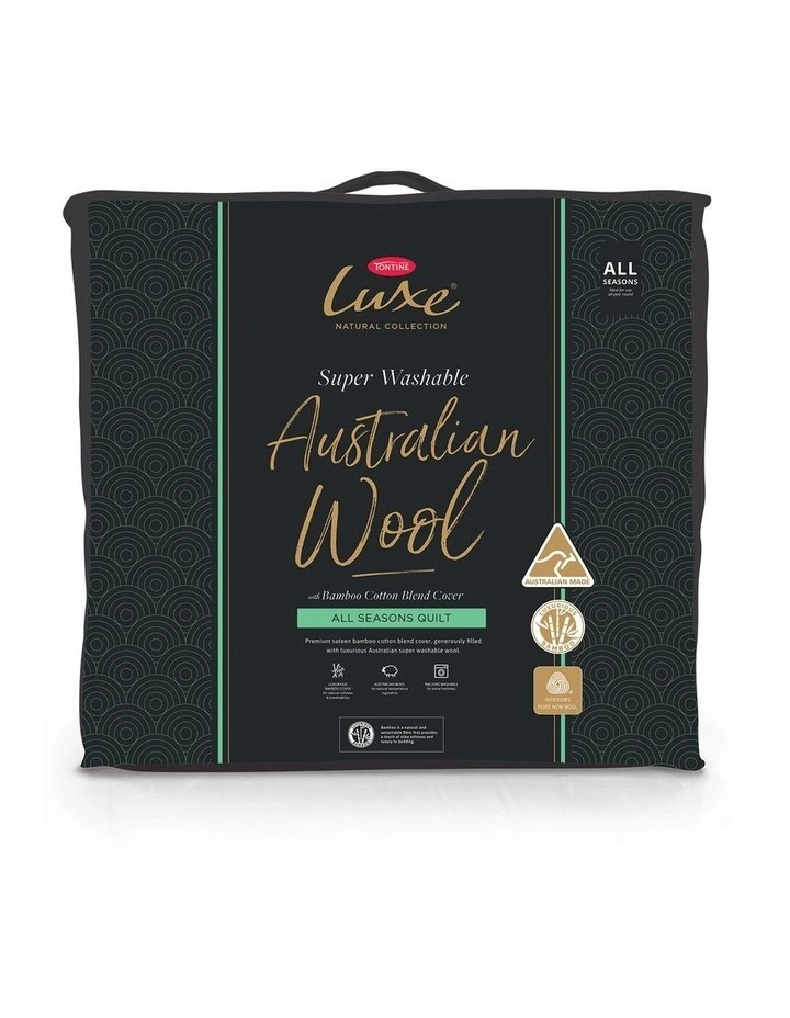 Tontine Luxe Super Wash Wool With Bamboo All Seasons Quilt In White