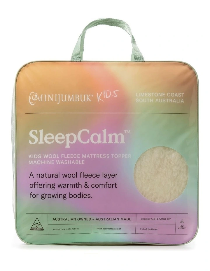 MiniJumbuk SleepCalm Kids Wool Fleece Mattress Topper