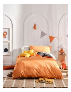 Linen House Kids Smiles All Round Quilt Cover Set In Charcoal/Apricot -Sheridan Shop unnamed file 1324