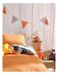 Linen House Kids Smiles All Round Quilt Cover Set In Charcoal/Apricot -Sheridan Shop unnamed file 1325