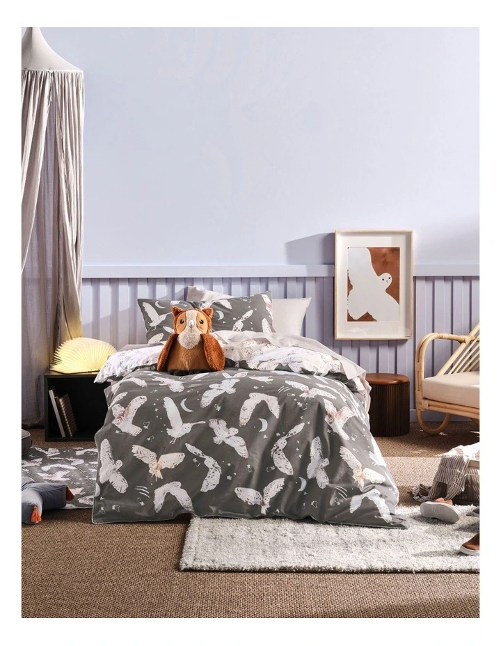 Linen House Kids Take To The Sky Quilt Cover Set Charcoal