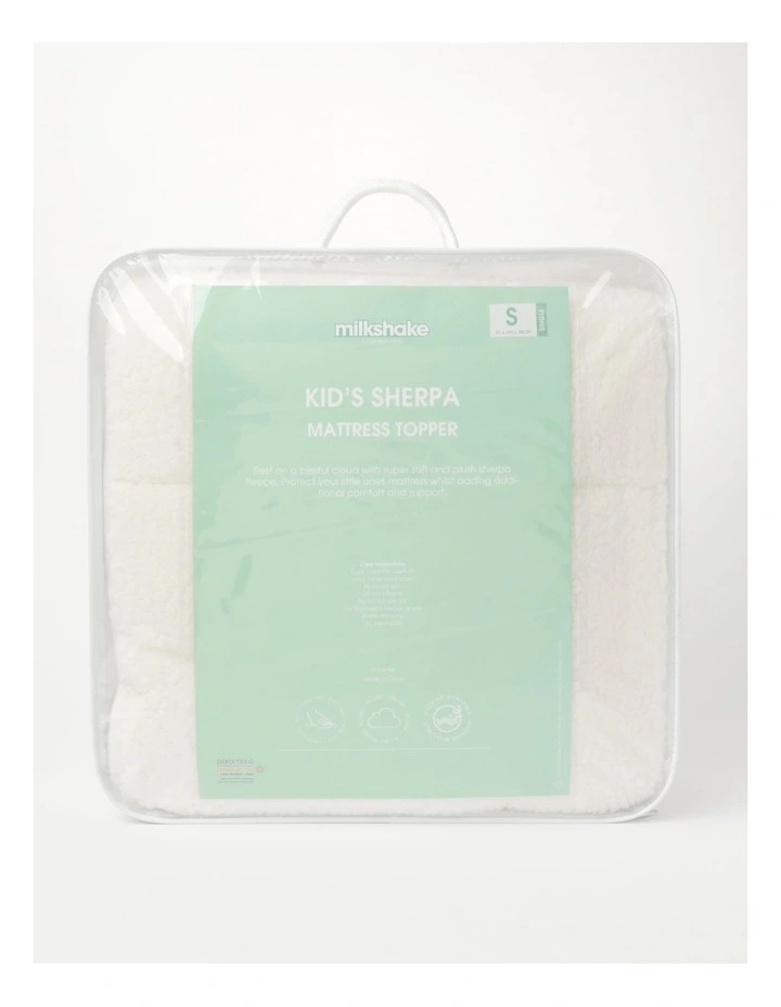 Milkshake Sherpa Fleece Mattress Protector White