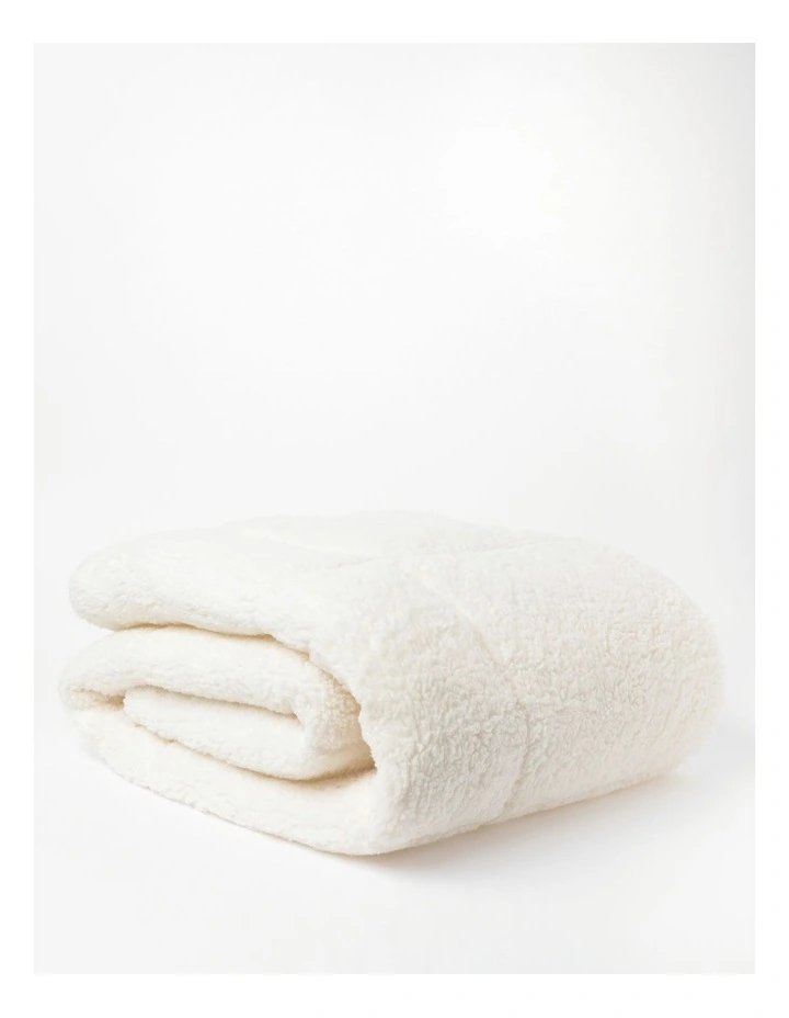 Milkshake Sherpa Fleece Mattress Protector White - Image 2