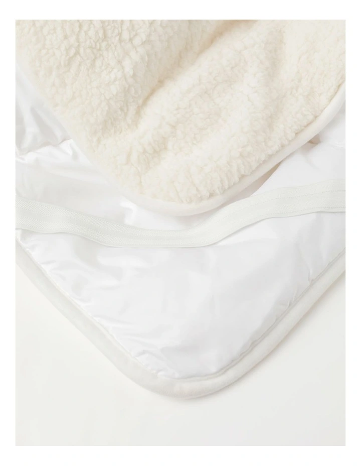 Milkshake Sherpa Fleece Mattress Protector White - Image 3