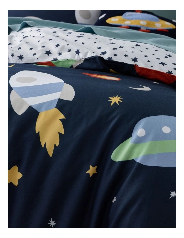Milkshake Outer Orbit Quilt Cover Set In Navy - Image 2