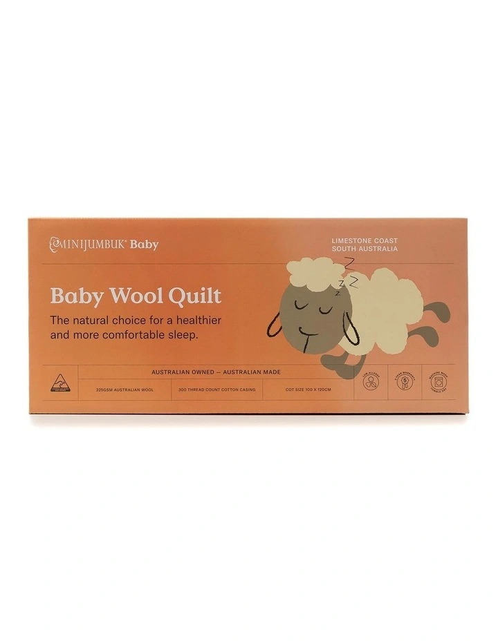 MiniJumbuk Baby Wool Quilt Cot White