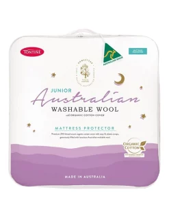 Tontine Homestead Junior Australian Washable Wool Mattress Protector White