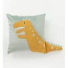 Milkshake Dino T-Rex Corduroy Cushion In Green