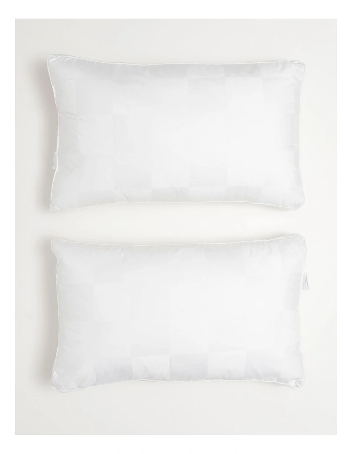 Heritage Medium Support Gusseted Pillow 2 Pack In White - Image 2