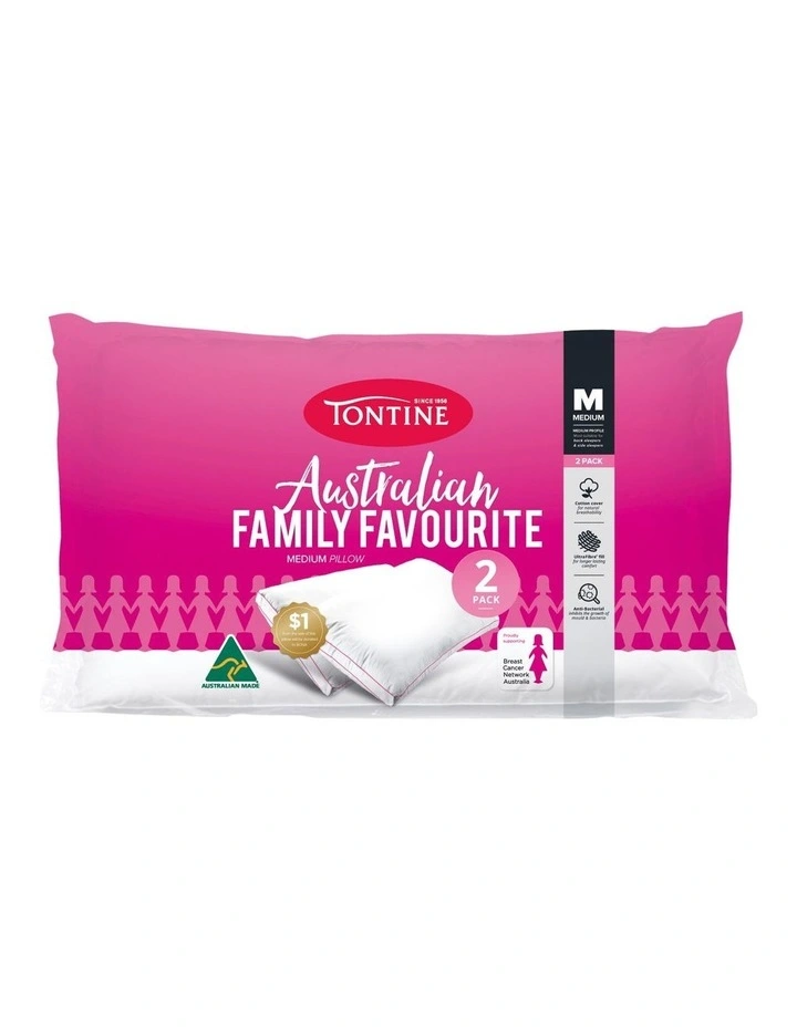 Tontine Family Favourite BCNA Pillow 2 Pack Medium
