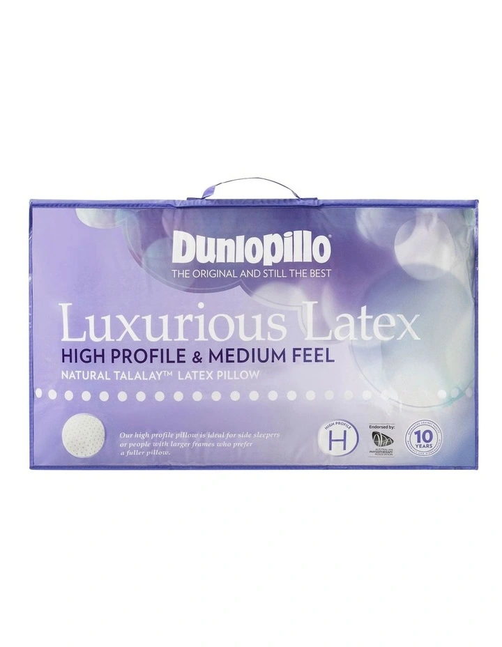 Dunlopillo Luxurious High Profile & Medium Feel Latex Pillow In White