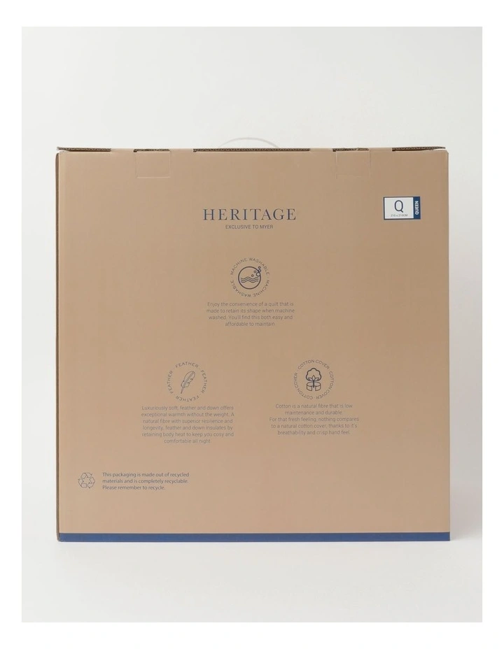 Heritage 50/50 Duck Down & Feather Quilt White - Image 4