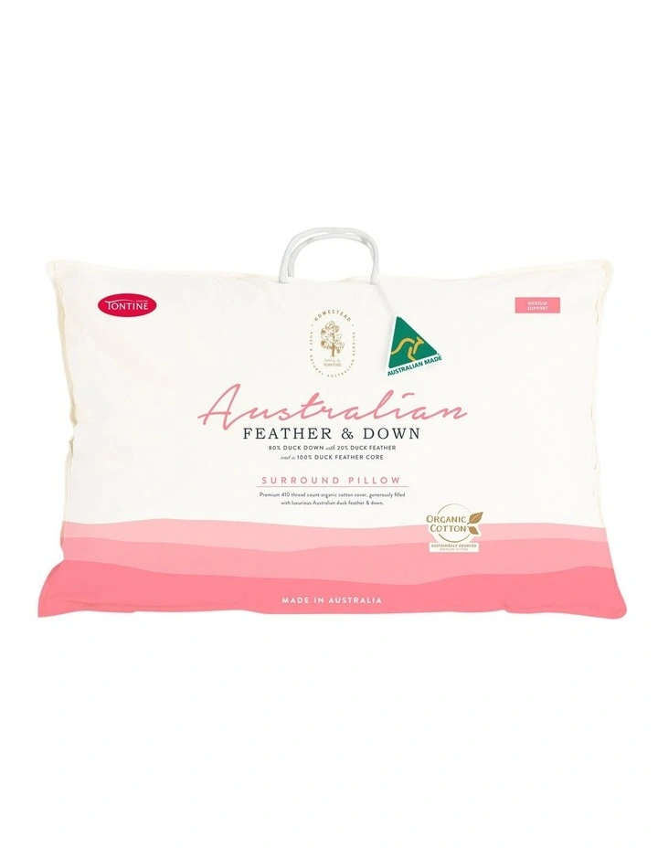 Tontine Homestead Australian Duck Feather & Down Medium Density Pillow