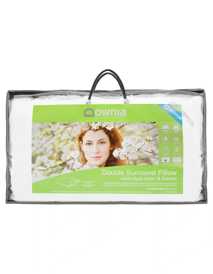 Downia Double Surround White Duck Down & Feather Pillow - Medium
