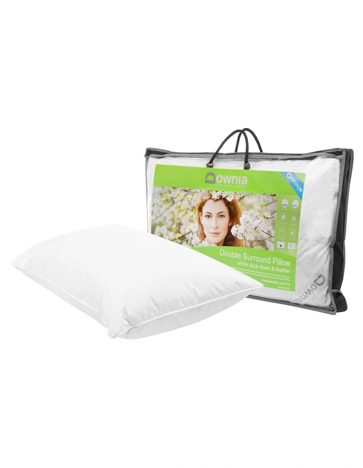 Downia Double Surround White Duck Down & Feather Pillow - Medium - Image 2