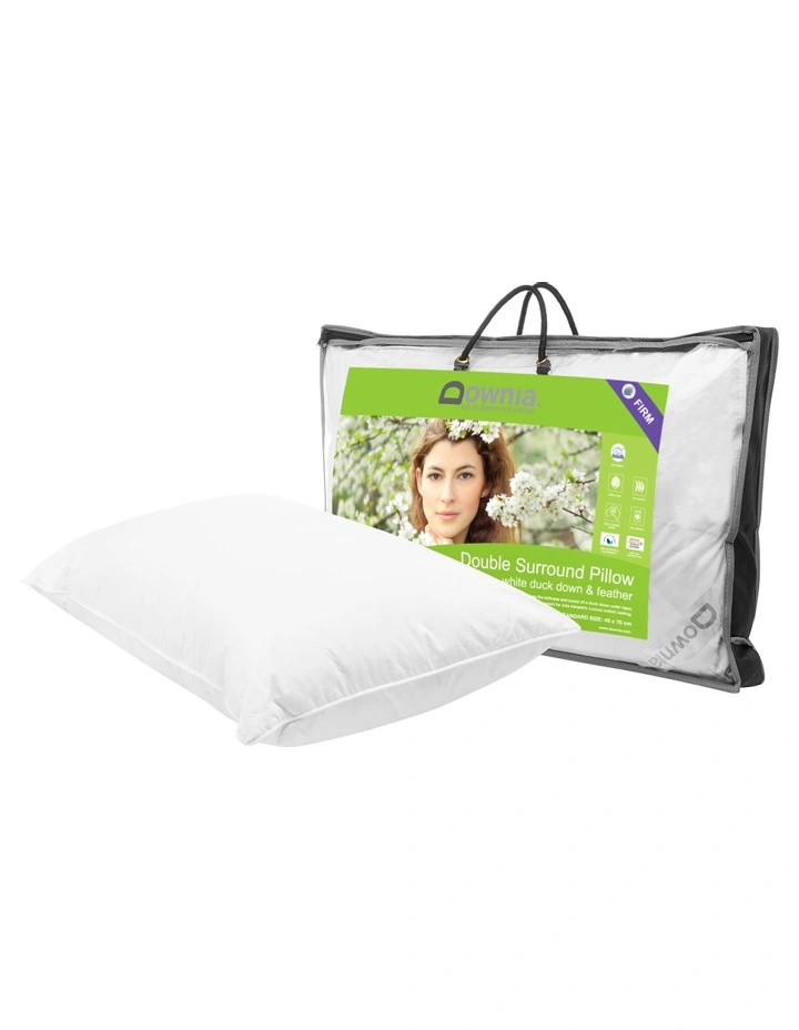 Downia Double Surround White Duck Down & Feather Pillow - Firm - Image 2