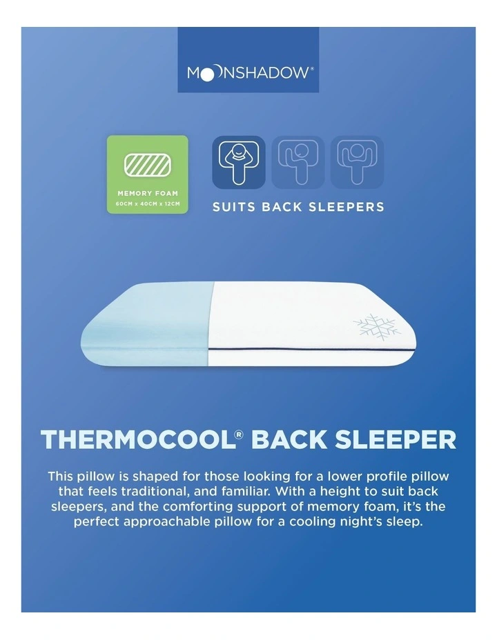 Moonshadow THERMOCOOL Back Sleeper Pillow In White 6 Moonshadow THERMOCOOL Back Sleeper Pillow In White - Image 4