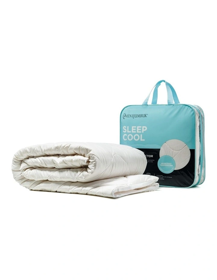 MiniJumbuk Sleep Cool Wool/Cotton Mattress Protector White - Image 2