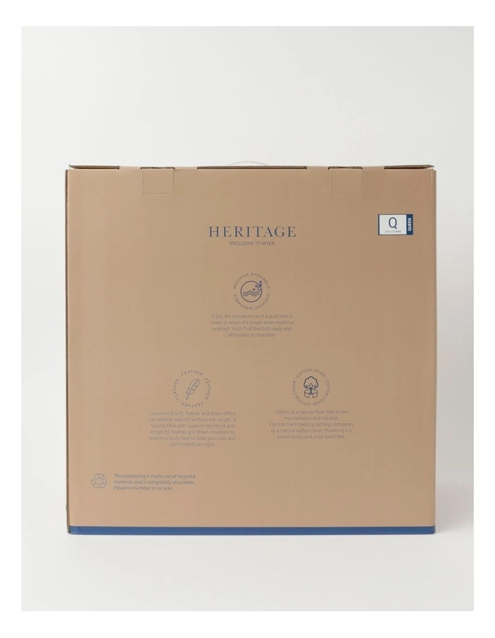 Heritage 85/15 Duck Down & Feather Quilt White - Image 4