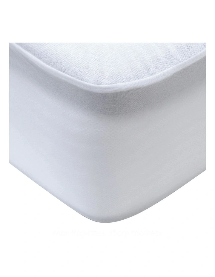 Giselle Bedding Single Size Waterproof Bamboo Mattress Protector In White - Image 3