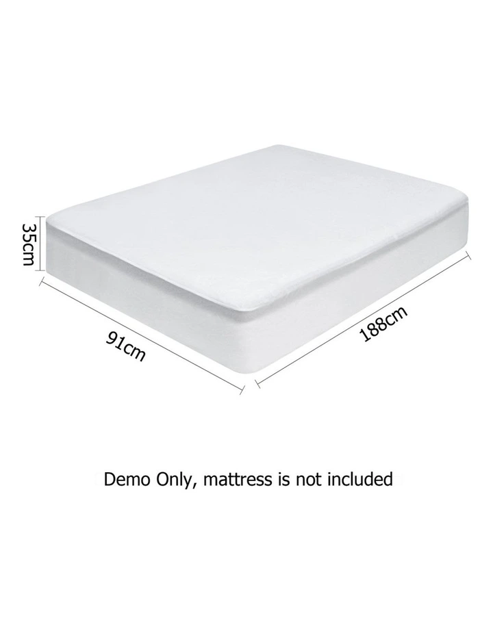 Giselle Bedding Single Size Waterproof Bamboo Mattress Protector In White - Image 4