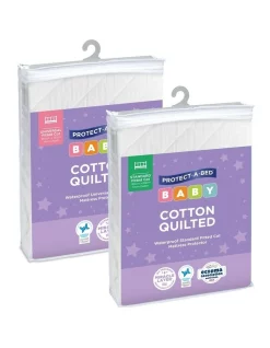 Protect-A-Bed Kids Cotton Quilted Waterproof Fitted Cot Mattress Protector