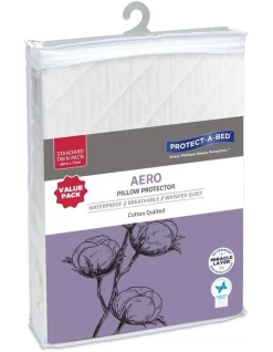 Protect-A-Bed Aero Cotton Quilted Twin Pack Waterproof Pillow Protector