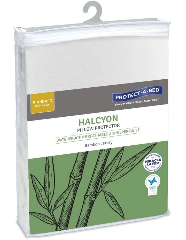 Protect-A-Bed Halcyon Bamboo Jersey Waterproof Fitted King Pillow Protector